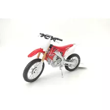 Miniatura De Moto 1:18 Cross Maisto Coleção Ferro Cor Honda Crf450r Vermelho