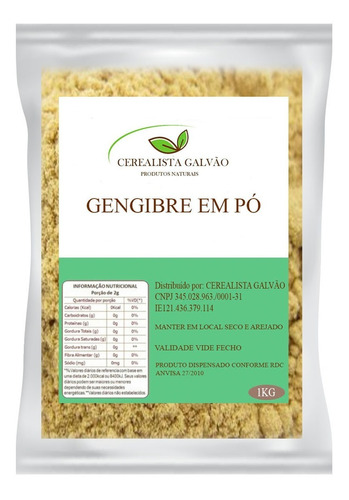 Gengibre Em Pó Puro 1kg Alta Qualidade Premium