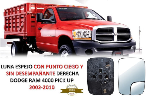 Luna Espejo  Dodge Ram 4000 Doble Rodado 02-10 Derecha Foto 2