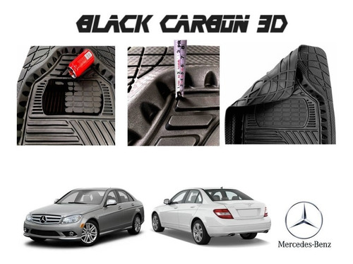 Tapetes Premium Black Carbon 3d Mercedes Benz C280 07 A 14 Foto 4