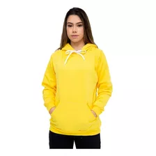 Blusa Moletom Liso Canguru Capuz Feminino Várias Cores