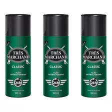 Kit 3 Trs Marchand Desodorante Spray Classic 100 Ml