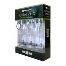 Copas De Vino Member's Mark Reutilizables 24 Pzas Desechable Color Transparente Base Plata