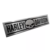 Emblema Harley Davidson Acessório Moto Black Aço Inox Skull 