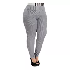 Calça Legging Xadrez Pied De Poule Plus Size E6