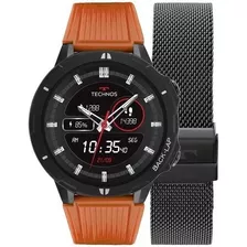 Relogio Smartwatch Masculino Technos Tsport 2 Pulseiras Cor Da Caixa Preto Cor Da Pulseira Preta/laranja Cor Do Bisel Preto Desenho Da Pulseira Liso E Frisado