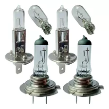 Kit Lampada Farol Alto Baixo E Lanterna Foco Duplo H1 H7 T10