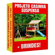 Projeto Casinha De Madeira Suspensa Com Playground + Balanço