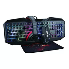 Teclado Supersónico Gamer Sc-440gk Led, Mouse Y Auriculares