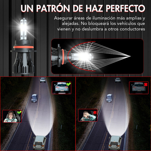 9007 Hb5 11000lm Kit De Focos Led De 4 Lados Para Chrysler Foto 8