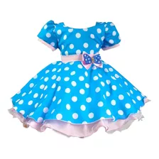 Vestido Infantil Galinha Pintadinha Azul De Festa Bebê Luxo