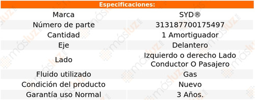 1- Amortiguador Gas Delantero Izq/der Outlander 03/06 Syd Foto 2