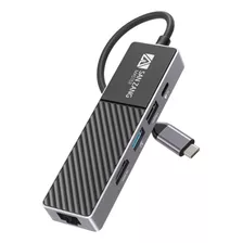 Hub Usb-c 5 En 1 Usb 3.0 Macbook Pc Ethernet Hdmi Rj45