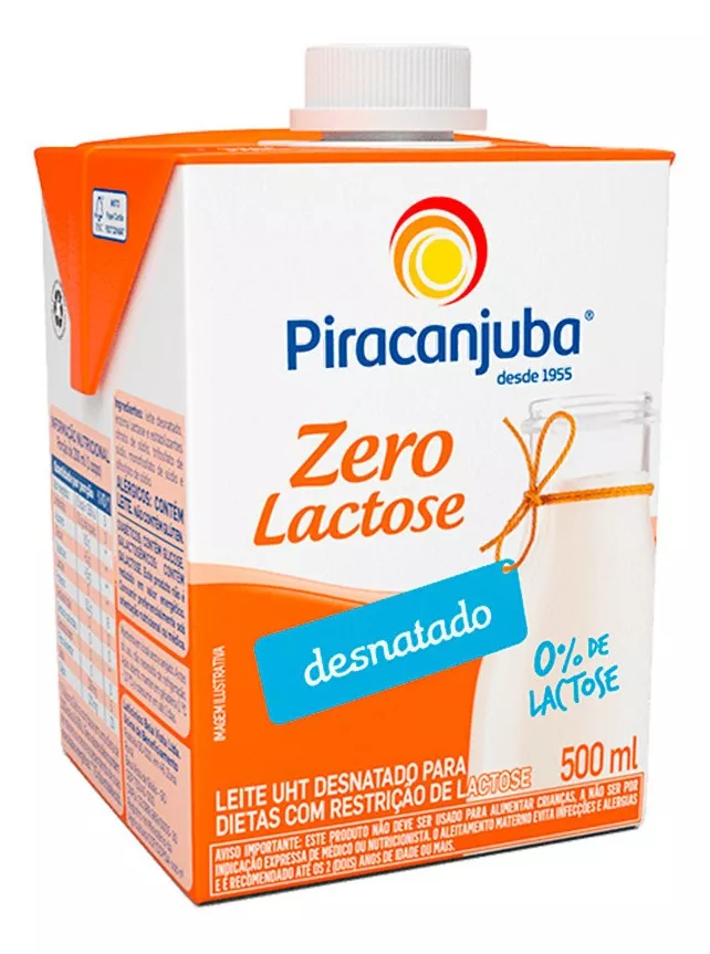 Leite Desnatado Piracanjuba 0 Lactose 500ml