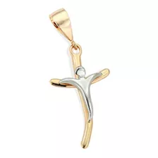 Pingente Cruz Com Cristo Folheado Ouro Rommanel Med 3,4 Cm 