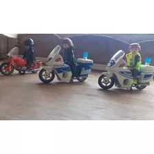 Lote De 3 Playmobil En Motos