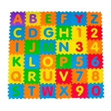 Tapete Infantil Tatame Eva Letras E Numeros 36 Peças 9x9 Cm