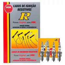 Kit Cabos + Velas Ngk Vw Polo Sedan 1.6 8v Flex 04/08 