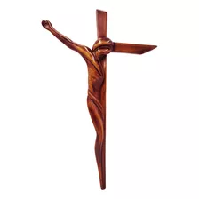 Hermoso Cristo Crucificado Artesanal Dalí Acabado Madera