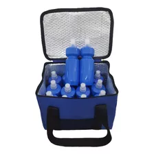 Canasto Termico Azul + 12 Caramañolas + Gel Refrig. Oferta!