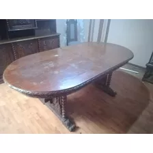 Mesa Comedor - Madera Encina - Ovalada - Mas 9 Sillas