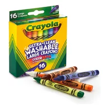 Creyones 16 Unidades Crayola Lavables De Cera Escolar Color Variados