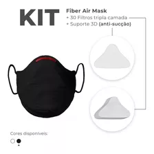 Máscara De Proteção Fiber Knit Air + 30 Filtros + 1 Suporte