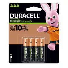 Pila Recargable Duracell Tamaño Aaa 4 Unidades 900 Mah