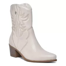 Bota Via Marte Texana Country Off White - Feminino