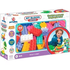 Blocos De Montar Infantil 3 Anos 48 Peças Mercoblocks