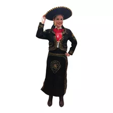 Traje De Mariachi Para Mujer O Charra Color Negro O Hueso