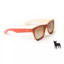 Lentes De Sol De Bambú Wooeyewear Nature Naranja Polarizadas