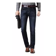 Pantalon Skinny De Mezclilla Hombre Clásico Trabajo Strech