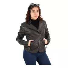 Campera Mujer Corta Elegante Ecocuero Piel Santellon 15500