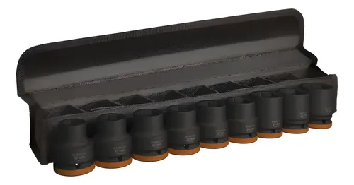 Juego Llaves Tubo Bosch Impacto 9pz 17 A 32 Mm Enc 3/4 Corto Negro
