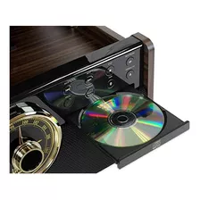 Tocadiscos Victrola Bluetooth Fm Casete Cd 33 45 78 Rpm Color Marrón Oscuro