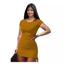 Vestido Corto Con Jareta, Vestido Moda Juvenil, Casual