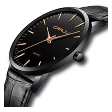 Relógio Masculino Casual Ultra Fino De Luxo Preto Clássico Cor Do Fundo Dourado