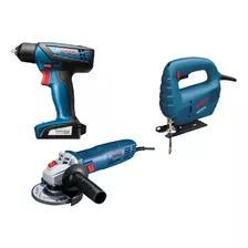 Combo Amoladora 750w + Atornillador 12v+ Caladora 400w Bosch