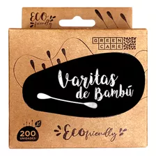 Hisopos De Algodón Con Varita De Bambú 200 Uds - Greencare