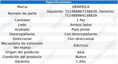 Par Espejos Elect P/pintar C/desemp C/direcc Mazda 6 14-16 Foto 2