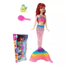 Muñeca Sirenita Canta Luces Arcoiris Accesorios Kit Set