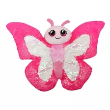 Rhode Island Novelty Sequinimals - Peluche De Mariposa Rosa.