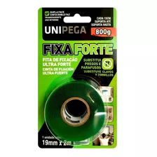 Fita Dupla Face Fixa Ultra Forte 19mm X 2m Unipega Cor Água Liso