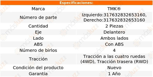 2- Mazas Delanteras Con Abs Tacoma 4.0l V6 2005/2015 Tmk Foto 2