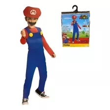 Disfraz Mario Bross - Mario Kart Nintendo Bigote Original Tallas 4 - 8 Años