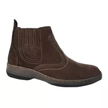 Botina Casual Couro Marron Calça Masculino E Feminino Linda