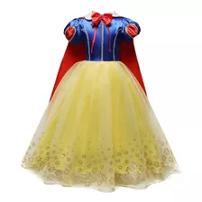 Vestido Fantasia Completa Princesa Branca De Neve Com Capa