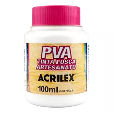 Tinta Pva Fosca Para Artesanato Acrilex 100ml Cor Branco 519