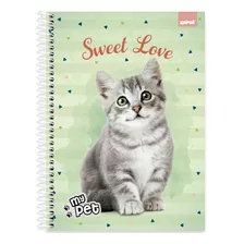 Caderno Universitario 1 Materia My Pet Gatinho 80fls